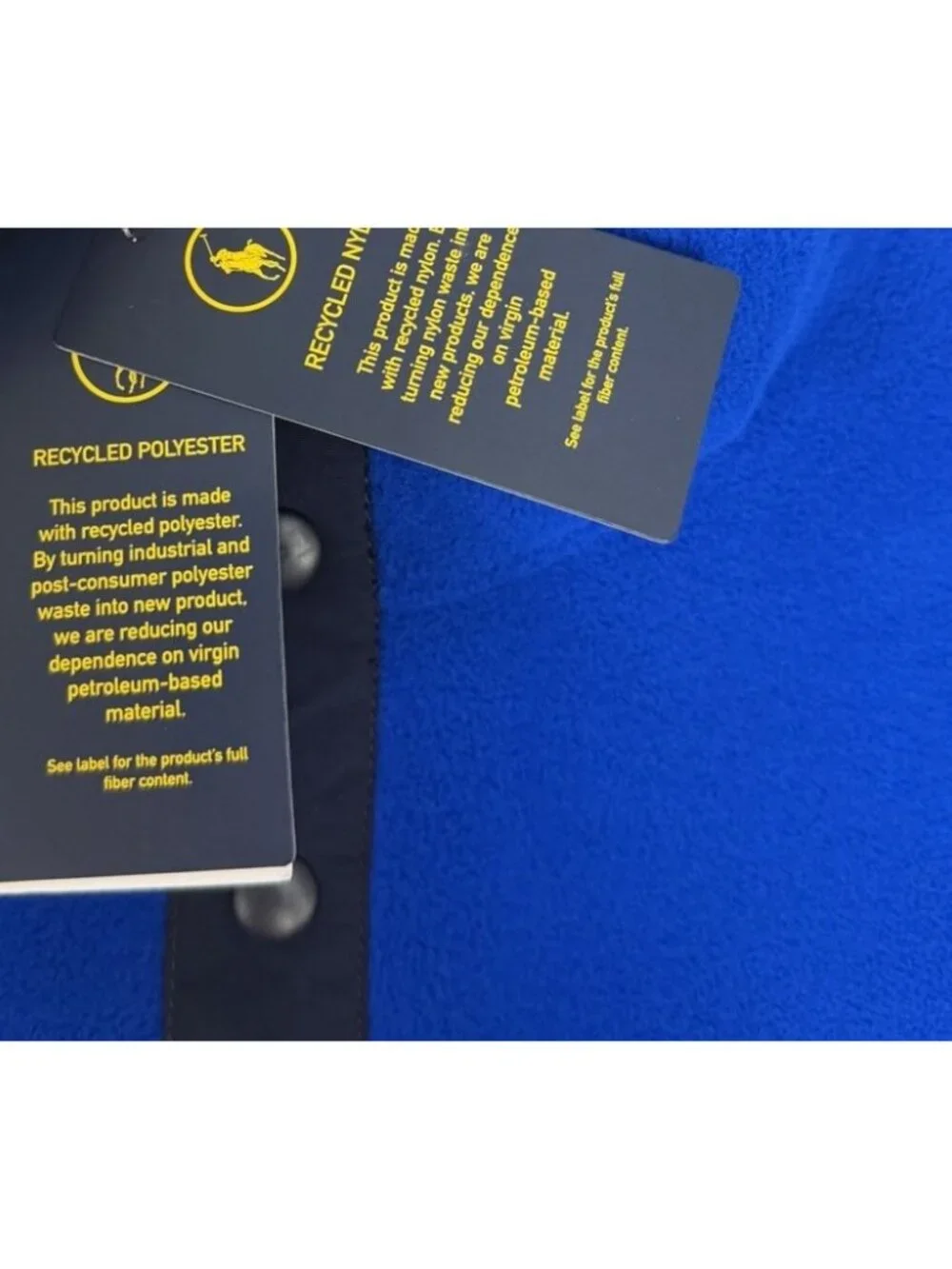 Polo Ralph Lauren Men's L Large Fleece Pullover Mock Neck Blue Snap Jacket New